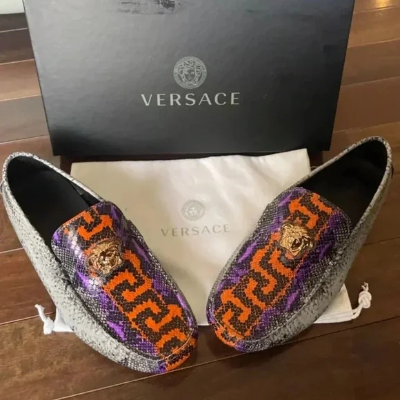 Versace Python print loafers size 41